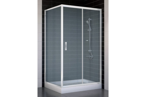 Душевой уголок Vegas Glass ZP+ZPV 100*90 01 10 стекло сатин, 100x90, прямоугольный, двери раздвижные