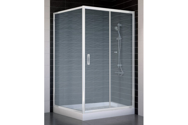 Душевой уголок Vegas Glass ZP+ZPV 110*100 01 02 стекло шиншилла, 110x100, прямоугольный, двери раздвижные