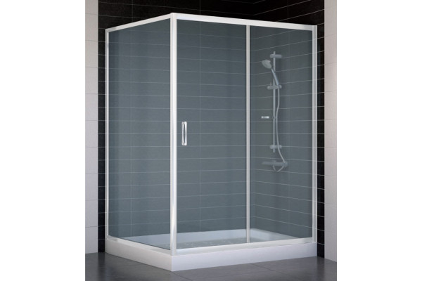 Душевой уголок Vegas Glass ZP+ZPV 140*100 01 10 стекло сатин, 140x100, прямоугольный, двери раздвижные