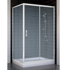 Душевой уголок Vegas Glass ZP+ZPV 110*80 01 02 стекло шиншилла, 110x80, прямоугольный, двери раздвижные
