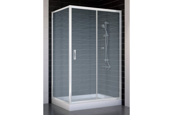 Душевой уголок Vegas Glass ZP+ZPV 110*80 01 02 стекло шиншилла, 110x80, прямоугольный, двери раздвижные