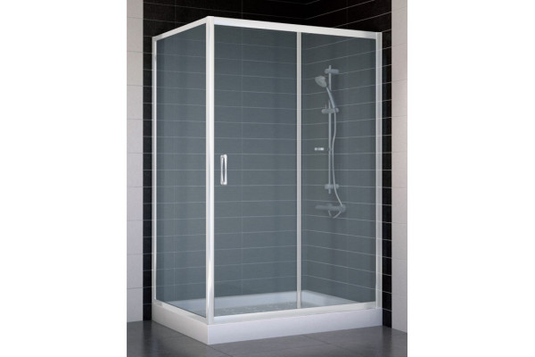 Душевой уголок Vegas Glass ZP+ZPV 120*80 01 10 стекло сатин, 120x80, прямоугольный, двери раздвижные