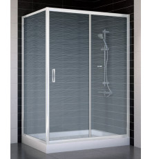 Душевой уголок Vegas Glass ZP+ZPV 130*80 01 02 стекло шиншилла, 130x80, прямоугольный, двери раздвижные