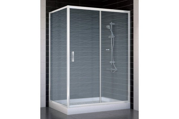 Душевой уголок Vegas Glass ZP+ZPV 130*80 01 02 стекло шиншилла, 130x80, прямоугольный, двери раздвижные