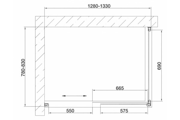 Душевой уголок Vegas Glass ZP+ZPV 130*80 01 02 стекло шиншилла, 130x80, прямоугольный, двери раздвижные