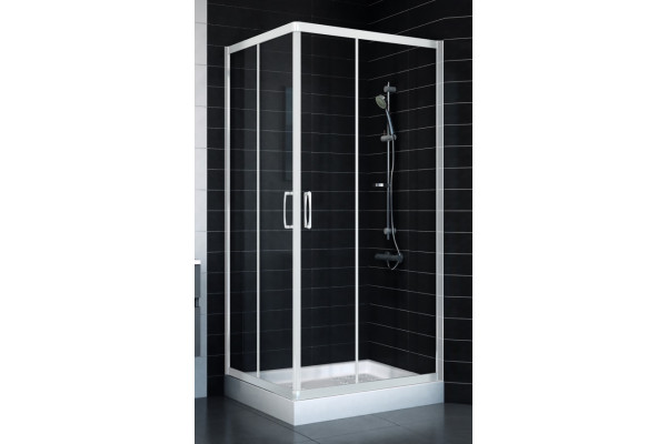Душевой уголок Vegas Glass ZA-F 80*90 01 01 стекло прозрачное, 80x90, прямоугольный, двери раздвижные