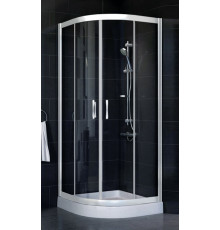 Душевой уголок Vegas Glass ZS 0080 01 01 стекло прозрачное, 80, четверть круга, двери раздвижные