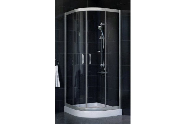 Душевой уголок Vegas Glass ZS-F 80*90 07 01 стекло прозрачное, 80х90, четверть круга, двери раздвижные