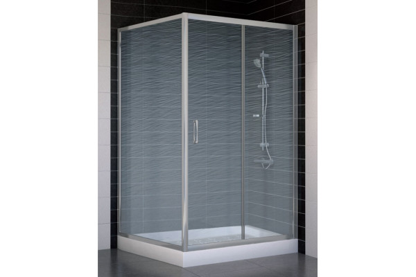 Душевой уголок Vegas Glass ZP+ZPV 110*100 07 02 стекло шиншилла, 110x100, прямоугольный, двери раздвижные