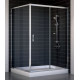 Душевой уголок Vegas Glass ZP+ZPV 130*100 08 01 стекло прозрачное, 130x100, прямоугольный, двери раздвижные
