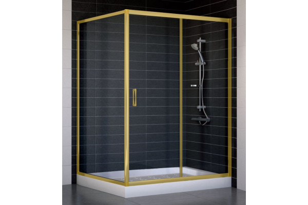 Душевой уголок Vegas Glass ZP+ZPV 140*100 09 01 стекло прозрачное, 140x100, прямоугольный, двери раздвижные
