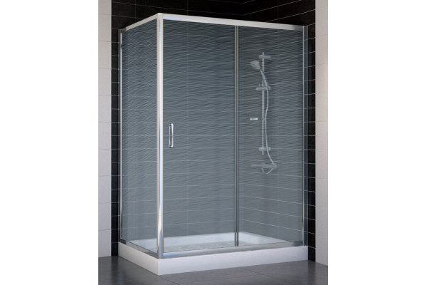 Душевой уголок Vegas Glass ZP+ZPV 130*70 08 02 стекло шиншилла, 130x70, прямоугольный, двери раздвижные