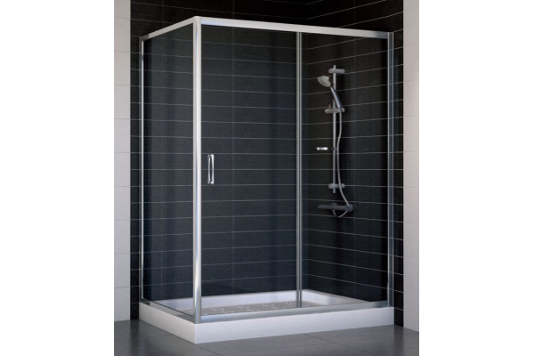Душевой уголок Vegas Glass ZP+ZPV 140*80 08 01 стекло прозрачное, 140x80, прямоугольный, двери раздвижные