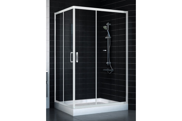 Душевой уголок Vegas Glass ZA-F 80*120 01 01 стекло прозрачное, 80x120, прямоугольный, двери раздвижные