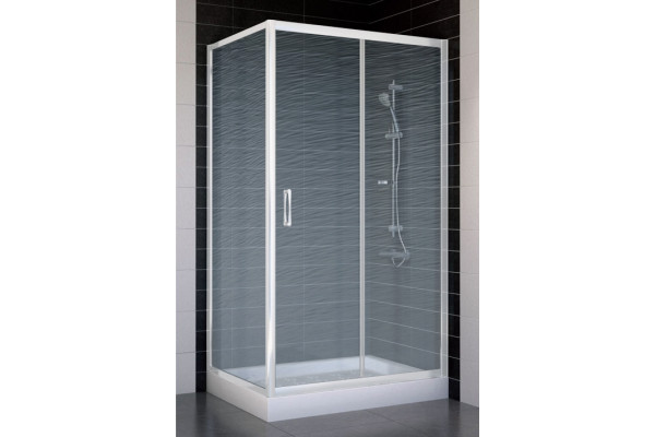 Душевой уголок Vegas Glass ZP+ZPV 100*70 01 02 стекло шиншилла, 100x70, прямоугольный, двери раздвижные