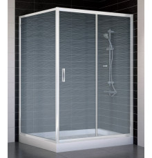 Душевой уголок Vegas Glass ZP+ZPV 130*100 01 02 стекло шиншилла, 130x100, прямоугольный, двери раздвижные