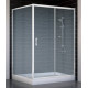 Душевой уголок Vegas Glass ZP+ZPV 130*100 01 02 стекло шиншилла, 130x100, прямоугольный, двери раздвижные
