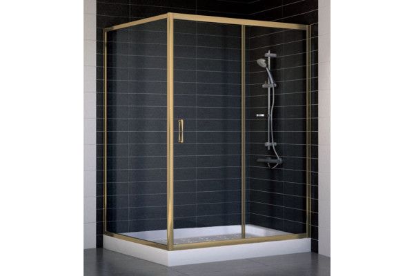 Душевой уголок Vegas Glass ZP+ZPV 140*100 05 01 стекло прозрачное, 140x100, прямоугольный, двери раздвижные