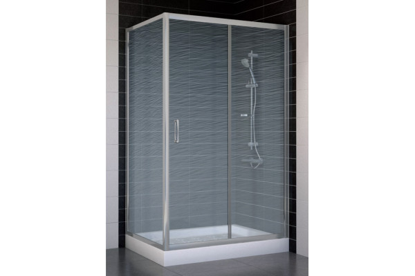 Душевой уголок Vegas Glass ZP+ZPV 110*70 07 02 стекло шиншилла, 110x70, прямоугольный, двери раздвижные