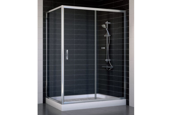 Душевой уголок Vegas Glass ZP+ZPV 140*70 08 01 стекло прозрачное, 140x70, прямоугольный, двери раздвижные