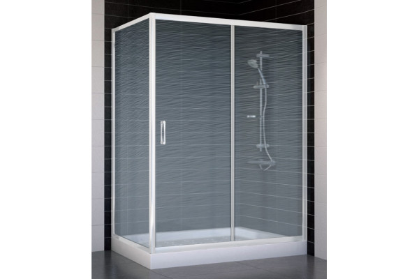 Душевой уголок Vegas Glass ZP+ZPV 140*70 01 02 стекло шиншилла, 140x70, прямоугольный, двери раздвижные