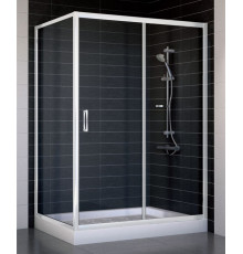 Душевой уголок Vegas Glass ZP+ZPV 130*80 01 01 стекло прозрачное, 130x80, прямоугольный, двери раздвижные