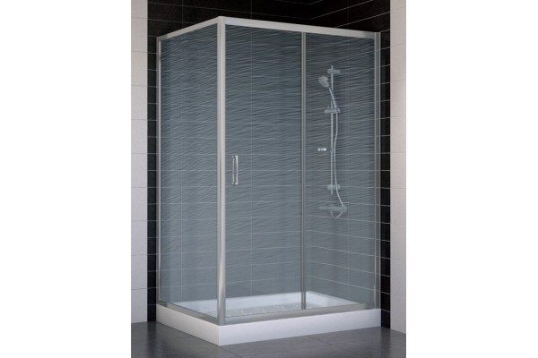 Душевой уголок Vegas Glass ZP+ZPV 110*90 07 02 стекло шиншилла, 110x90, прямоугольный, двери раздвижные