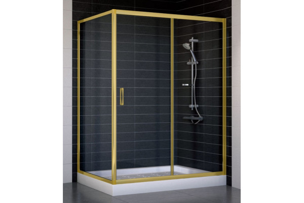 Душевой уголок Vegas Glass ZP+ZPV 140*90 09 01 стекло прозрачное, 140x90, прямоугольный, двери раздвижные