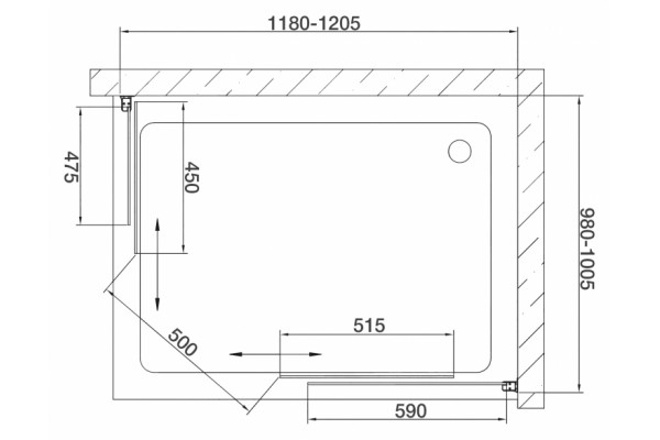 Душевой уголок Vegas Glass ZA-F 0120*100 07 01 стекло прозрачное, 100x120, прямоугольный, двери раздвижные