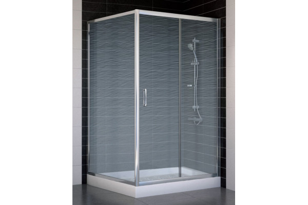 Душевой уголок Vegas Glass ZP+ZPV 110*100 08 02 стекло шиншилла, 110x100, прямоугольный, двери раздвижные
