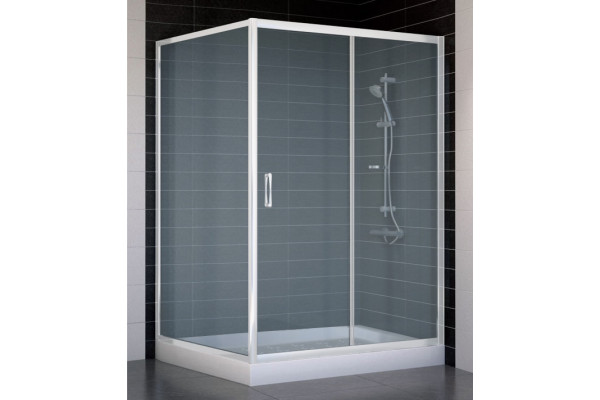 Душевой уголок Vegas Glass ZP+ZPV 130*100 01 10 стекло сатин, 130x100, прямоугольный, двери раздвижные