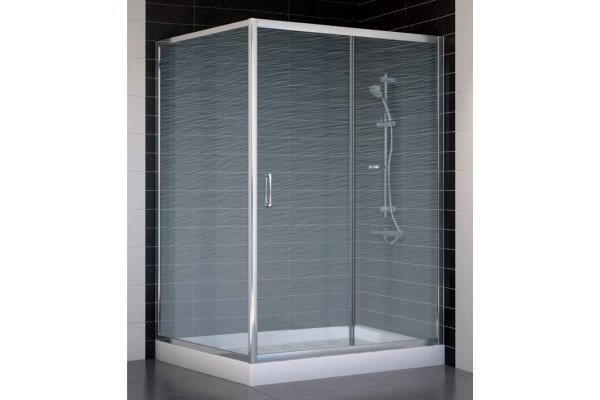 Душевой уголок Vegas Glass ZP+ZPV 130*100 08 02 стекло шиншилла, 130x100, прямоугольный, двери раздвижные