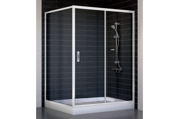 Душевой уголок Vegas Glass ZP+ZPV 140*100 01 01 стекло прозрачное, 140x100, прямоугольный, двери раздвижные