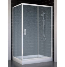 Душевой уголок Vegas Glass ZP+ZPV 110*70 01 02 стекло шиншилла, 110x70, прямоугольный, двери раздвижные