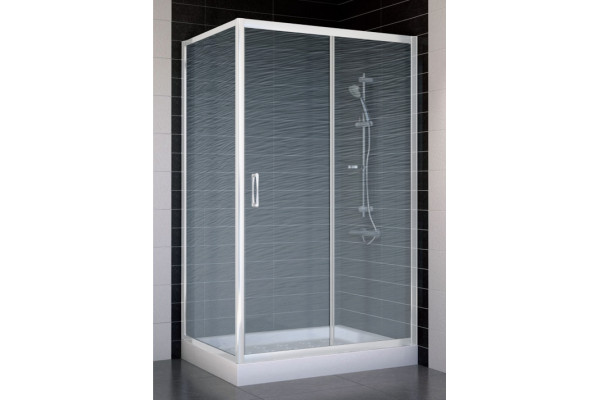Душевой уголок Vegas Glass ZP+ZPV 110*70 01 02 стекло шиншилла, 110x70, прямоугольный, двери раздвижные