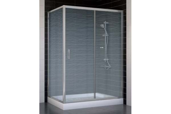 Душевой уголок Vegas Glass ZP+ZPV 130*70 07 02 стекло шиншилла, 130x70, прямоугольный, двери раздвижные