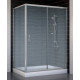 Душевой уголок Vegas Glass ZP+ZPV 130*80 07 02 стекло шиншилла, 130x80, прямоугольный, двери раздвижные