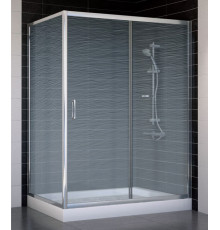 Душевой уголок Vegas Glass ZP+ZPV 140*80 08 02 стекло шиншилла, 140x80, прямоугольный, двери раздвижные