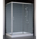 Душевой уголок Vegas Glass ZP+ZPV 140*80 08 02 стекло шиншилла, 140x80, прямоугольный, двери раздвижные