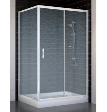 Душевой уголок Vegas Glass ZP+ZPV 110*90 01 02 стекло шиншилла, 110x90, прямоугольный, двери раздвижные