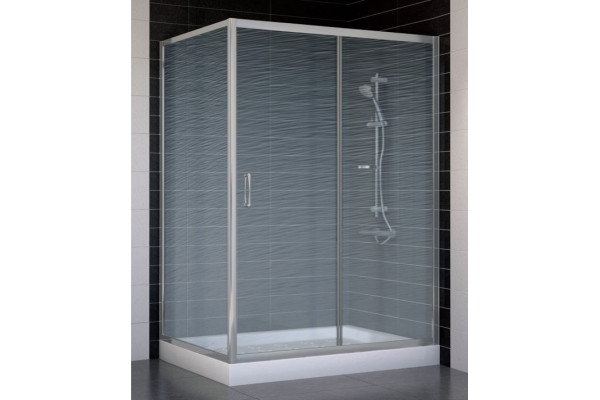 Душевой уголок Vegas Glass ZP+ZPV 130*90 07 02 стекло шиншилла, 130x90, прямоугольный, двери раздвижные