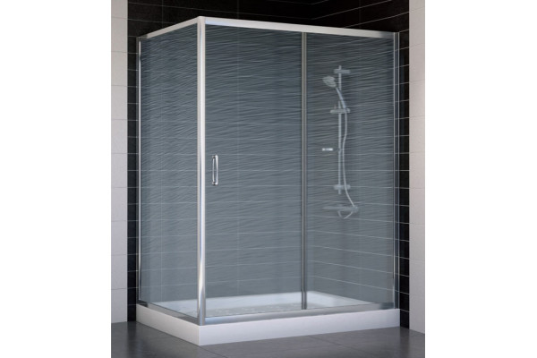 Душевой уголок Vegas Glass ZP+ZPV 140*90 08 02 стекло шиншилла, 140x90, прямоугольный, двери раздвижные