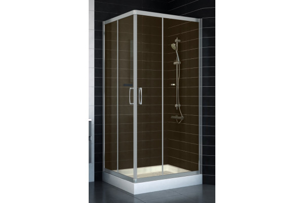 Душевой уголок Vegas Glass ZA-F 80*90 07 10 стекло бронза, 80x90, прямоугольный, двери раздвижные