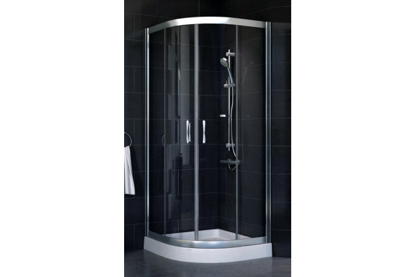 Душевой уголок Vegas Glass ZS 0080 08 01 стекло прозрачное, 80, четверть круга, двери раздвижные