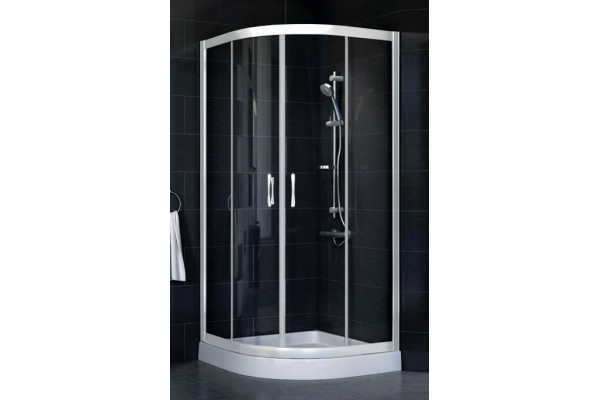 Душевой уголок Vegas Glass ZS 0100 01 01 стекло прозрачное, 100, четверть круга, двери раздвижные