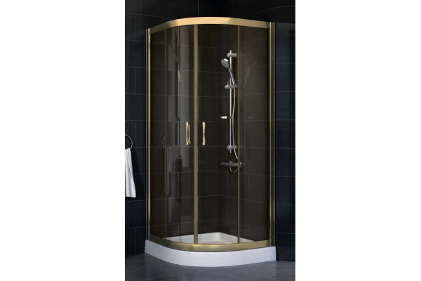 Душевой уголок Vegas Glass ZS-F 80*90 05 05 стекло бронза, 80х90, четверть круга, двери раздвижные