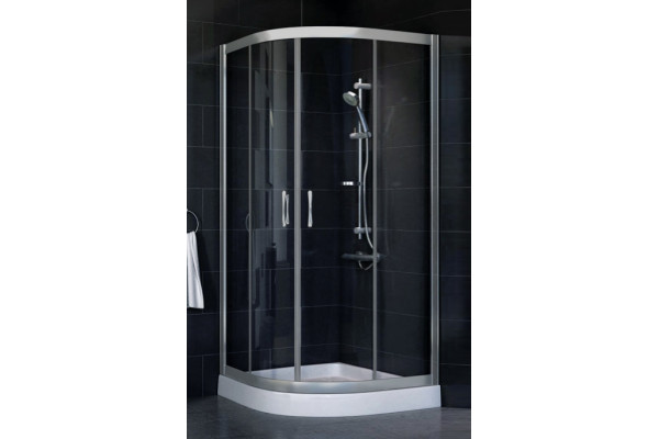 Душевой уголок Vegas Glass ZS-F 80*120 07 01 стекло прозрачное, 80х120, четверть круга, двери раздвижные