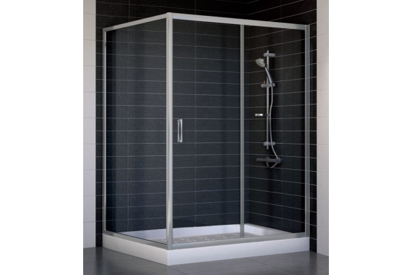 Душевой уголок Vegas Glass ZP+ZPV 140*100 07 01 стекло прозрачное, 140x100, прямоугольный, двери раздвижные