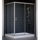 Душевой уголок Vegas Glass ZP+ZPV 140*100 07 01 стекло прозрачное, 140x100, прямоугольный, двери раздвижные