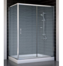 Душевой уголок Vegas Glass ZP+ZPV 140*70 08 02 стекло шиншилла, 140x70, прямоугольный, двери раздвижные